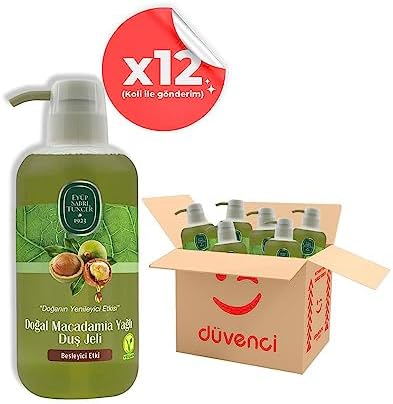 Doğal Macadamia Yağlı Duş Jeli 600 ml x 12