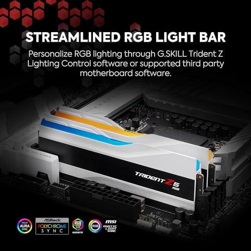 GSKILL Trident Z5 RGB Beyaz DDR5-6000Mhz CL36 64GB (2x32GB) DUAL (36-36-36-96)