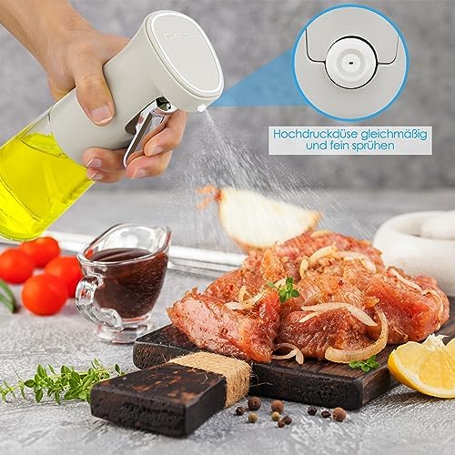Yağ püskürtücü, yağ, püskürtme şişesi, yağ spreyi, 240 ml yağ spreyi, salata için zeytinyağı spreyi, sıcak hava fritözü için cam yağ püskürtme şişesi, barbekü ekmek pişirmek için yağ ve sirke