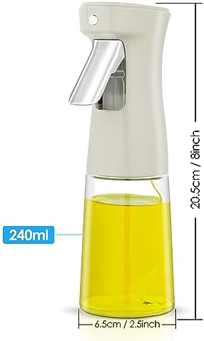 Alternative view of Yağ püskürtücü, yağ, püskürtme şişesi, yağ spreyi, 240 ml yağ spreyi, salata için zeytinyağı spreyi, sıcak hava fritözü için cam yağ püskürtme şişesi, barbekü ekmek pişirmek için yağ ve sirke
