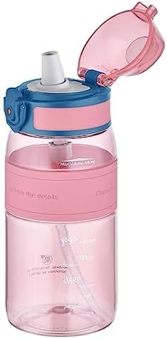Alternative view of 440ml Mini Boy Silikon Gövde Pipetli (Isırılmaz) Tritan Su Matarası (Pembe)