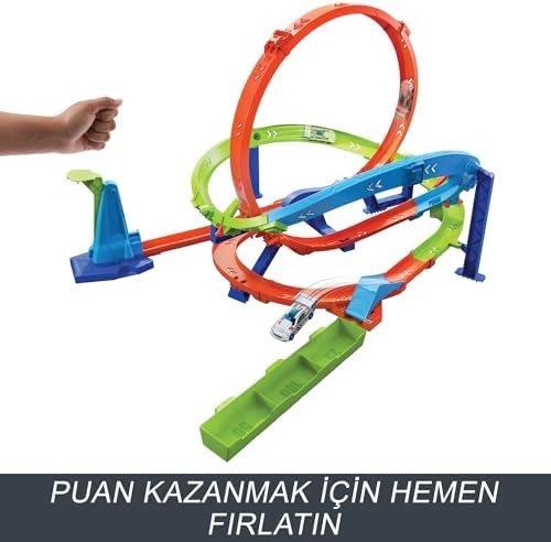 Alternative view of Bumerang Çemberli Yarış Pisti Bumerang Çemberli Yarış Pisti, 1:64 ölçekli oyuncak araba, kolayca saklanabilir HTK16
