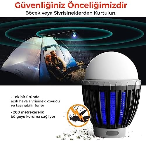 Alternative view of Bix Sivrisinek Kovucu Dış Mekan/İç Mekan Elektrikli, Micro USB Şarj Edilebilir Sivrisinek Kovucu Lamba, Taşınabilir IPX6 Su Geçirmez LED Işık Elektronik Ampul KL-01