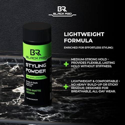 BLACK & RED Saç Şekillendirici Toz Wax Hacimli ve Yarı Mat Görünüm - Semi Toz Wax - 20G
