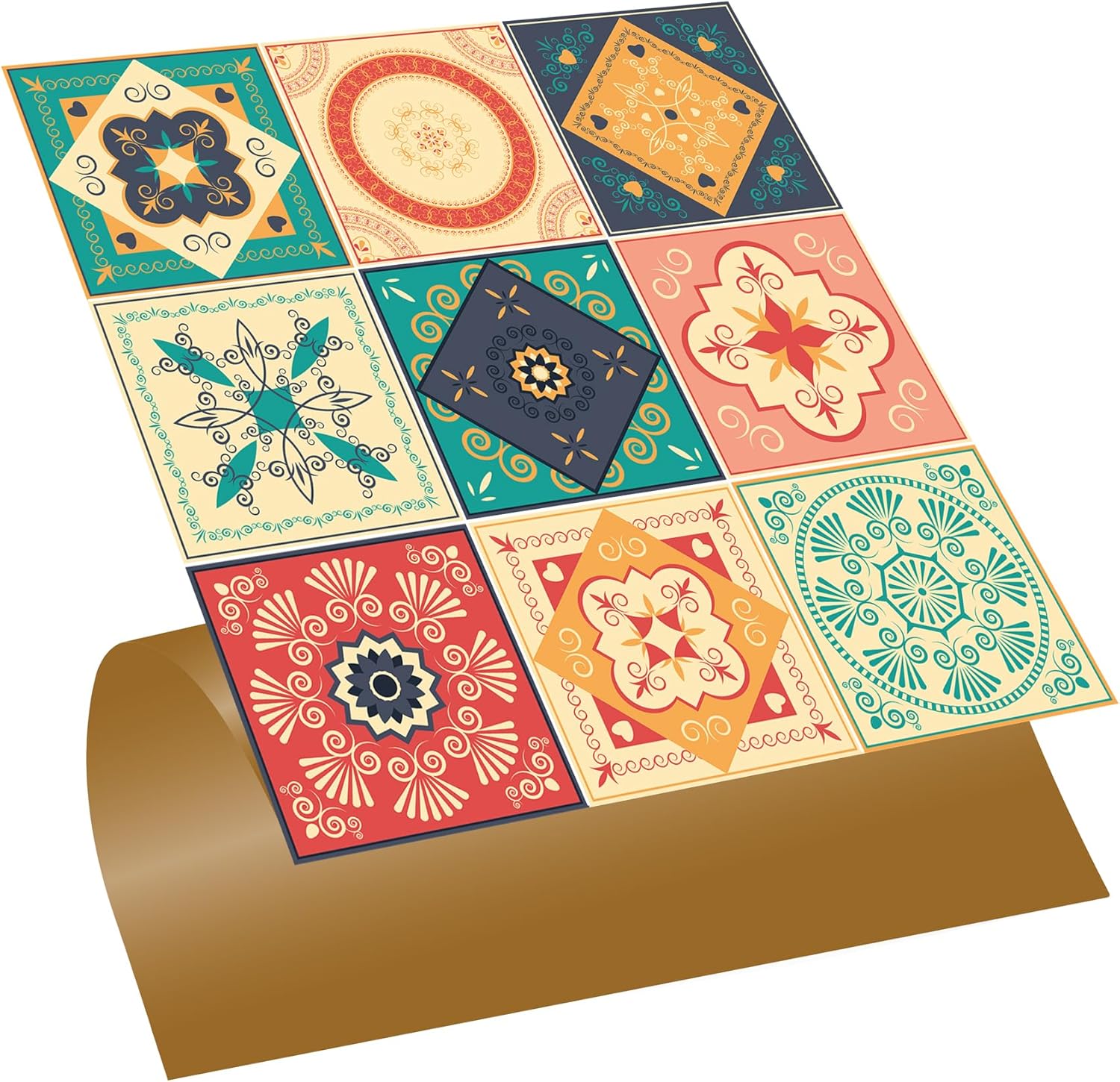 Kendinden Yapışkanlı Kaplama, Çıkartması, Duvar Zemin Kaplama Tokyo Desenli PVC 30x30 cm (11 Adet / 1 m²)