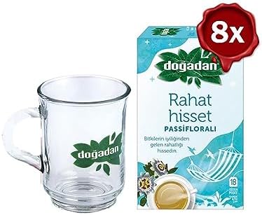 Rahat Hisset Passifloralı 18'li x 8 ve Doğadan Cam Bardak Hediyeli