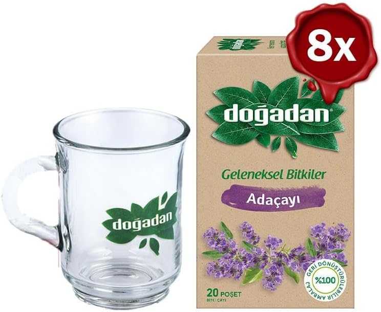 Alternative view of Doğadan Adaçayı Bitki Çayı 20' li x 8 ve Doğadan Cam Bardak Hediyeli