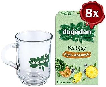Alternative view of Yeşil Çay Açai Ananaslı Bardak Poşet Çay x 8 ve Doğadan Cam Bardak Hediyeli