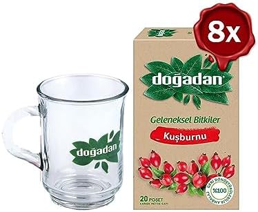 Alternative view of Doğadan Kuşburnu Çayı 20'li x 8 ve Doğadan Cam Bardak Hediyeli