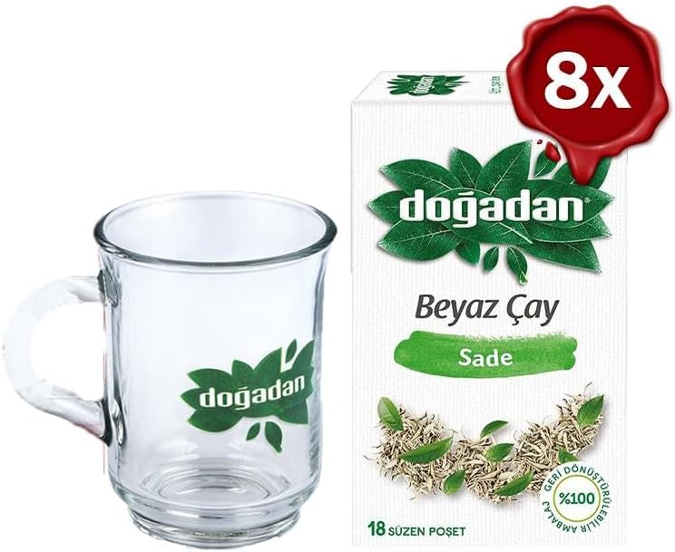 Alternative view of Doğadan Beyaz Çay Sade 28 g x 8 ve Doğadan Cam Bardak Hediyeli
