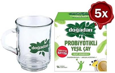 Alternative view of Doğadan Probiyotikli Yeşil Çay Açai Ananaslı 14'lü x 5 ve Doğadan Cam Bardak Hediyeli