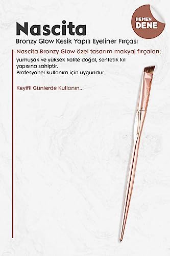 Bronzy Glow Kesik Yapılı Eyeliner Fırçası