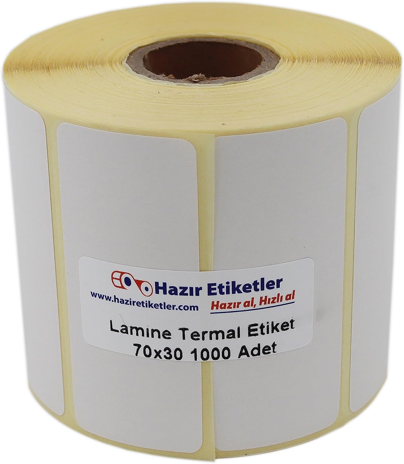 Alternative view of Lamine Termal Etiket 70mm x 30mm Ruloda 1000 Adet 40mm Çapında Direk Termal Transfer Etiketi