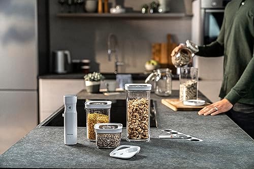 Fresh & Save Cube Vakumlu Başlangıç Seti, Boyut S, 6 Parçalı Vakumlu Saklama Seti, 3 x Cube Kutuları S, Vakum Pompası, Ölçüm Kaşığı, NFC Etiketleri Dahil