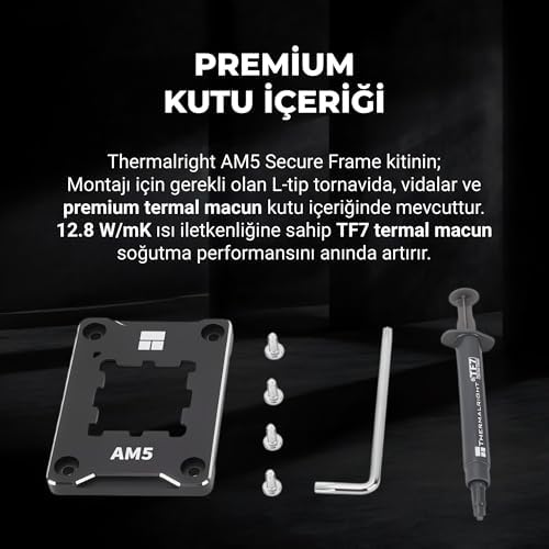 ThermalRight AMD AM5 Soket Güçlendirme Montaj Kiti TF7 Termal Macun Dahil Siyah ASF AM5