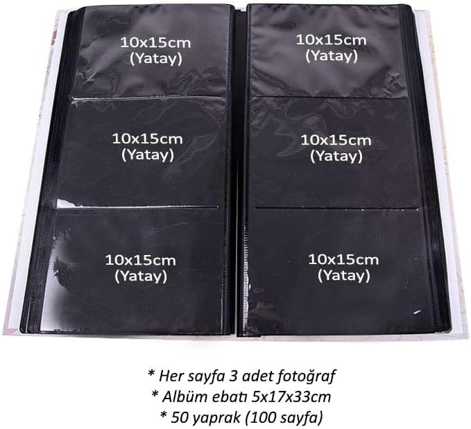 Alternative view of Rs307 Fotoğraf Albümü 10x15cm 300 Fotoğraf Kapasiteli Çiçekler Desenli Lüks Albüm