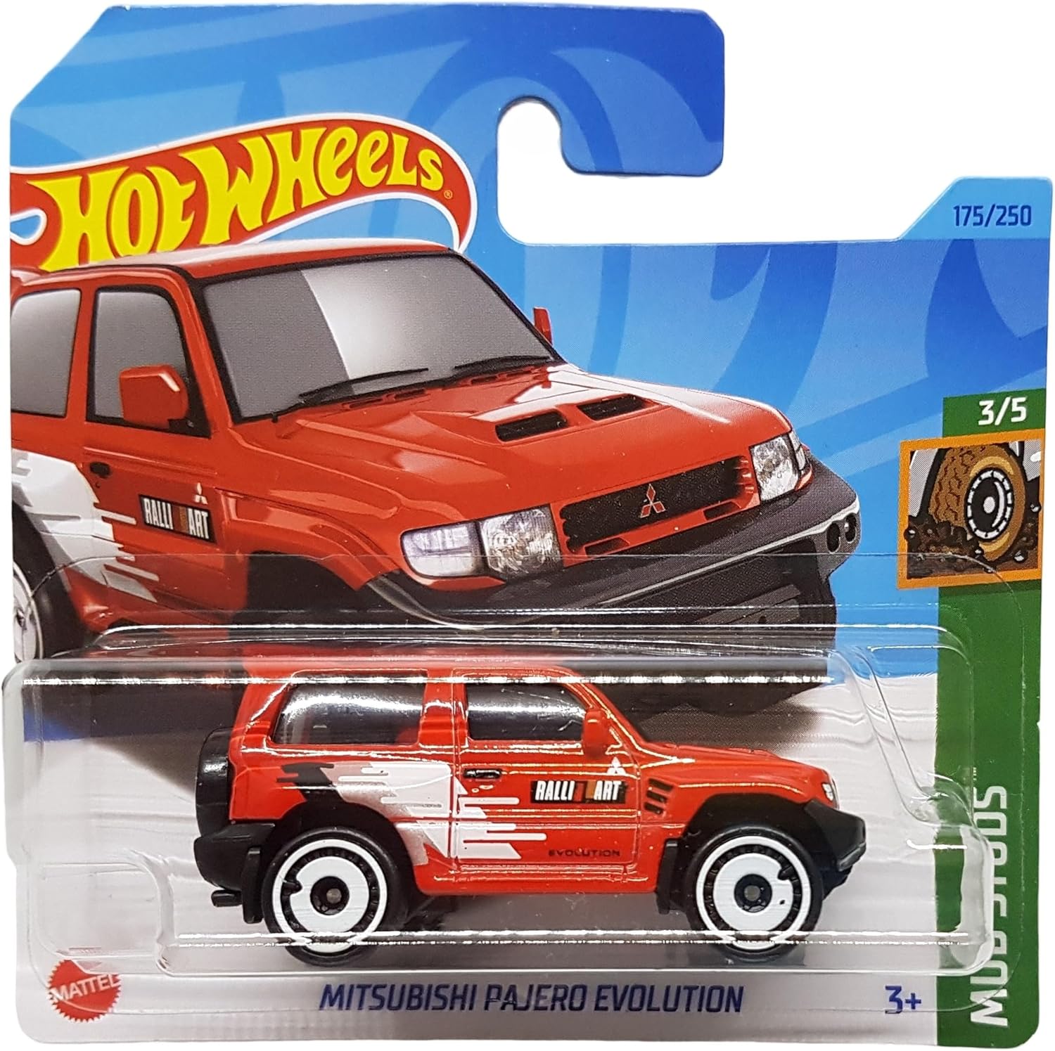 - Bajero - Mud Studs 3/5 - HKG47 - Short Card - Ralli Art - kırmızı - Mattel 2023