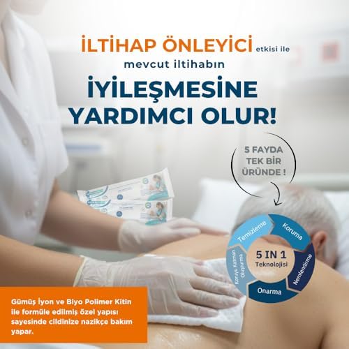 Gümüş İyon & Biyopolimer Kitin Teknolojili Hasta Vücut Temizleme Havlusu (12 ADET)