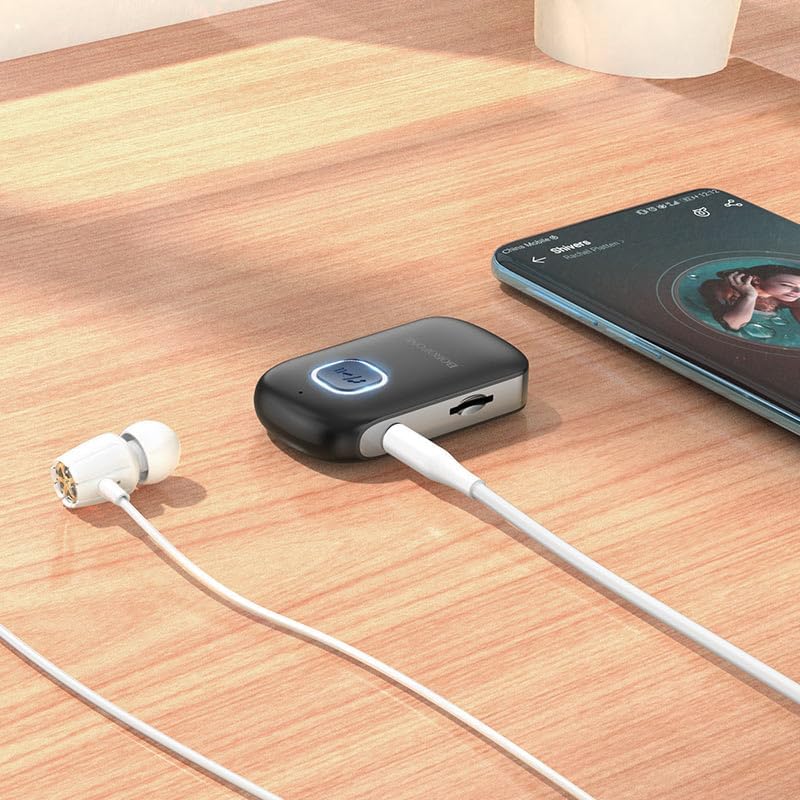 Bluetooth 5.0 3.5mm Aux Araç Ses Aktarım Kiti Adaptör Bluetooth Çevirici Araba Hoparlör Kulaklık için Taşınabilir Kablosuz Ses Araç Kitleri Adaptörü BC42
