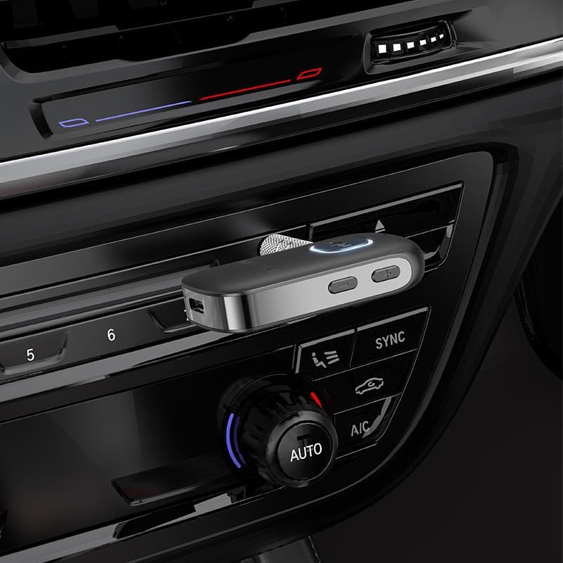 Alternative view of Bluetooth 5.0 3.5mm Aux Araç Ses Aktarım Kiti Adaptör Bluetooth Çevirici Araba Hoparlör Kulaklık için Taşınabilir Kablosuz Ses Araç Kitleri Adaptörü BC42
