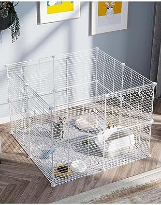 Alternative view of 16 Panel Beyaz Renk Hayvan Oyun Kafesi Portatif Modüler Kedi Köpek Kuş Evi Kafesi