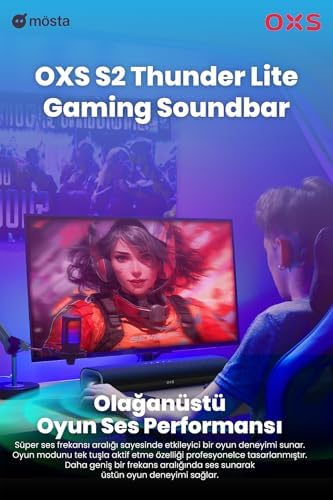 Oxs Thunder Lite PC Oyun Soundbar | Sanal Surround | 2.0 | HDMI/AUX/Optik | Bluetooth 5.0