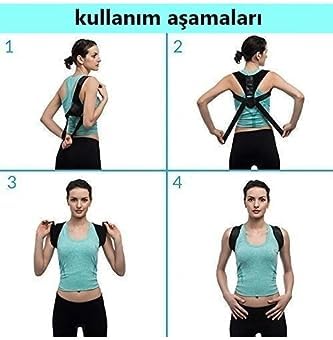 Deri Desenli Kemerli Ortopedik Omuz Dik Duruş Korsesi Ayarlanabilir Ortopedik Sırt Bel Omuz Korsesi