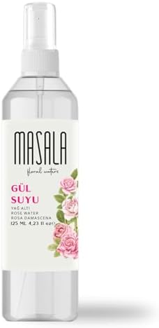Masala Saf Gül Suyu 125 ml%100 Doğal Yağlı Hidrosol - Tonik Rose Floral Water Hydrosol Tonic
