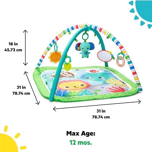 Alternative view of Bright Starts Wiggles Bebek Jimnastik Aktivitesi Ve Katlanır Oyun Minderi Oyuncak Çubuğu, Yenidoğan Ve Daha Büyük Bebekler İçin, Yeşil