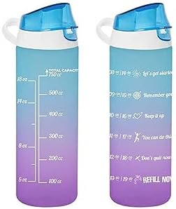 Alternative view of 161506-160 Su Şişesi - Motivasyon Su Matarası - Plastik Renkli Suluk Mavi 750cc