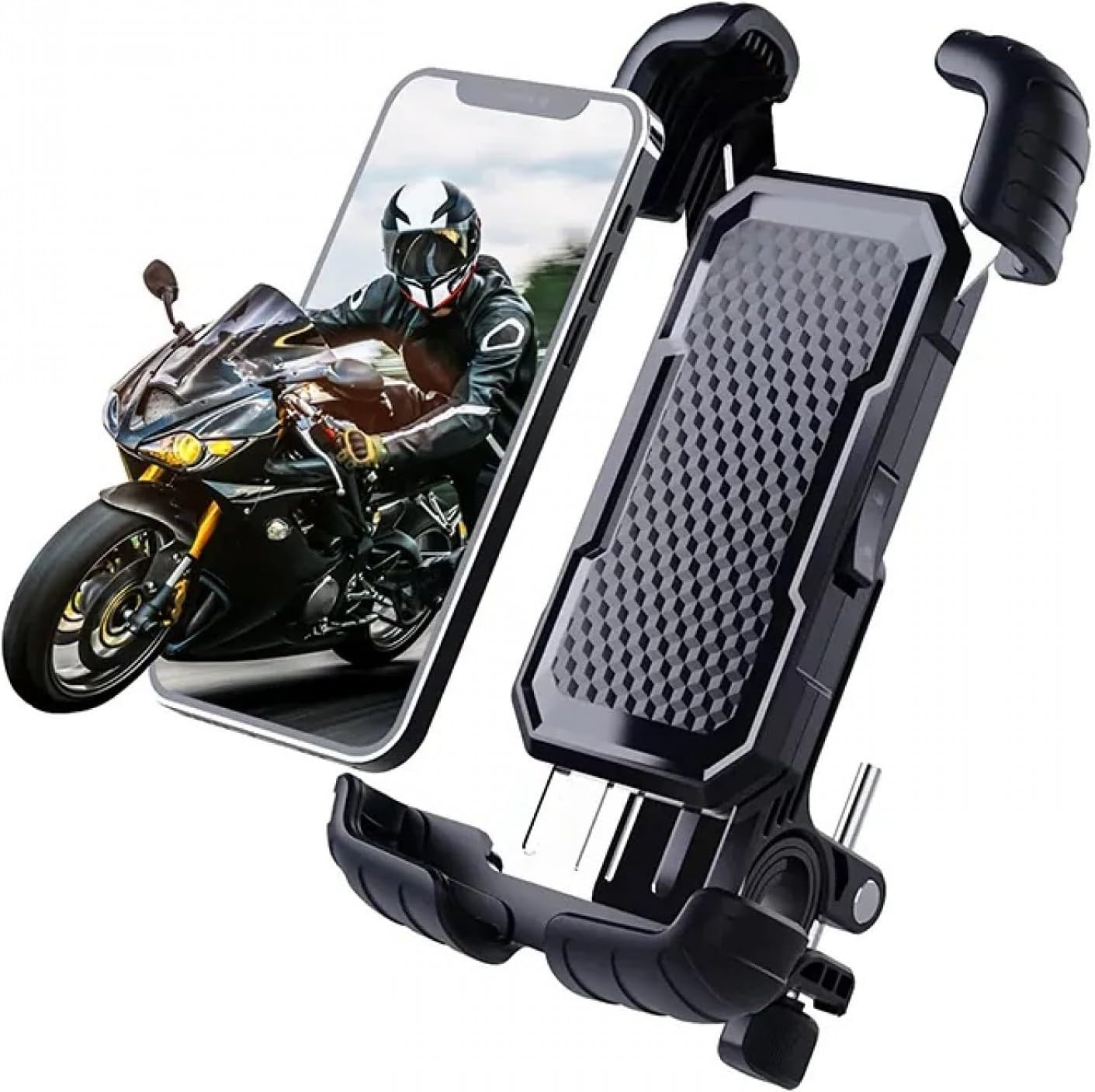 Alternative view of hobimtek HT-171 Bisiklet Telefon Tutucu Gidon Tipi Motosiklet Telefon Tutucu 360 Dönebilir Darbe Emici Tutacak