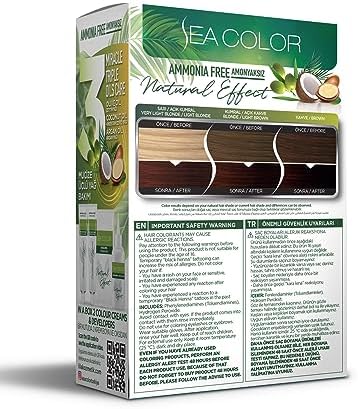 Alternative view of SEA COLOR Amonyaksız, Vegan, Doğal, Besleyici Kalıcı Saç Boyası%100 Beyaz Kapama (1 PAKET 2 x 50 ml Boya & OKSİDAN) (Çikolata 5.77)