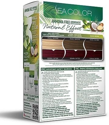 Alternative view of SEA COLOR Amonyaksız, Vegan, Doğal, Besleyici Kalıcı Saç Boyası%100 Beyaz Kapama (1 PAKET 2 x 50 ml Boya & OKSİDAN) (Kestane Kızılı 4.6)