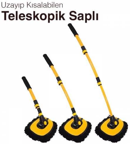Teleskopik Saplı Ayarlanabilir Kuru Islak Araç Yıkama Fırçası Oto Yıkama Paspası Yumuşak Bez