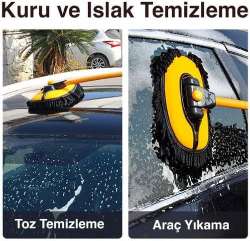 Alternative view of Teleskopik Saplı Ayarlanabilir Kuru Islak Araç Yıkama Fırçası Oto Yıkama Paspası Yumuşak Bez