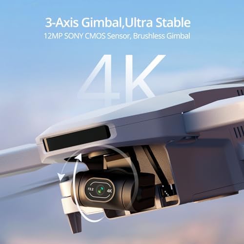 ATOM 3 Eksenli Gimbal 4K GPS Drone, 249 g'ın Altında, 96 Dakika Uçuş, Maksimum 6 KM İletim, Görsel Takip, 4K/30 FPS Hızlı Çekim, Yetişkinler ve Yeni Başlayanlar İçin Hafif