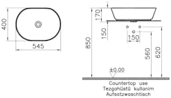 Alternative view of Geo 7427B003-0016 Oval Çanak Lavabo, 55 cm, Beyaz