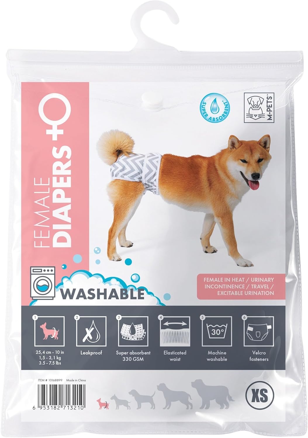 DİŞİ KÖPEKLER İÇİN YIKANABİLİR KÜLOT (XS)