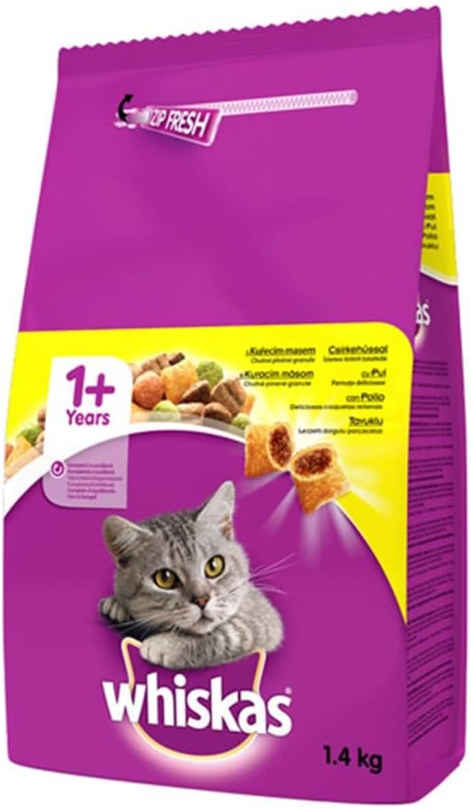 Whiskas Tavuklu ve Sebzeli Yetişkin Kuru Kedi Maması 1,4 Kg