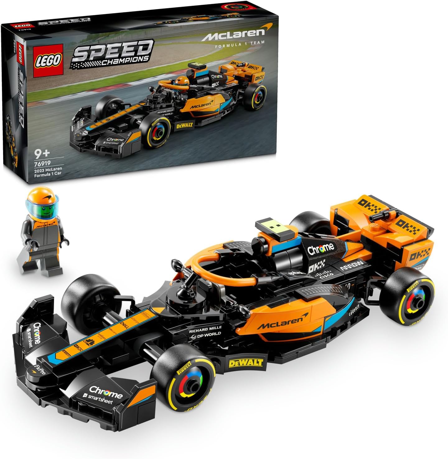 Speed Champions 2023 McLaren Formula 1 Yarış Arabası Set 76919 – 9 Yaş ve Üzeri Kız ve Erkek Çocukları için Koleksiyonluk Oyuncak Model Yapım Seti, Çocuk Doğum Günü Hediyesi Fikri (245 Parça)