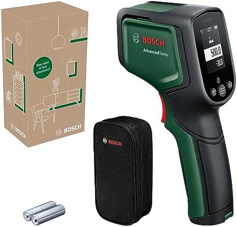 & AdvancedTemp Sıcaklık Ölçer (-30°C ile +500°C arasında ölçüm aralığı, Isı Köprüsü Tespiti, Kolay Okunan LED Ekran, Geri Dönüştürülmüş Karton Kutu)