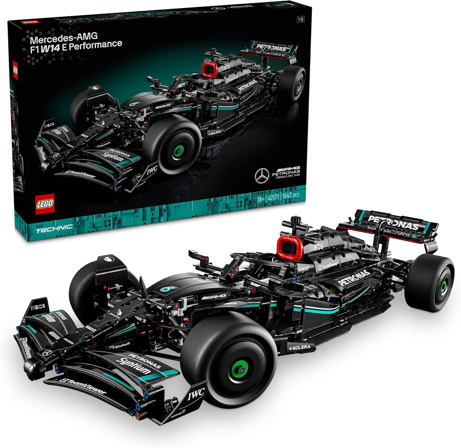 -AMG F1 W14 E Performance 42171 - Yetişkinler için Koleksiyonluk Yaratıcı Yarış Arabası Modeli Yapım Seti, Doğum Günü Hediyesi Fikri (1642 Parça)