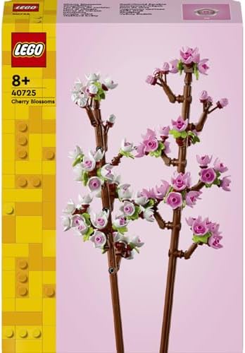 Kiraz Çiçekleri Kutlama Hediyesi 40725 – 8 Yaş ve Üzeri Çocuklar için Doğum Günü Hediyesi Fikri, Pastel Tonlarda Çiçeklerle Kaplı 2 Dal İçeren Dekoratif Yaratıcı Oyuncak Yapım Seti (430 Parça)