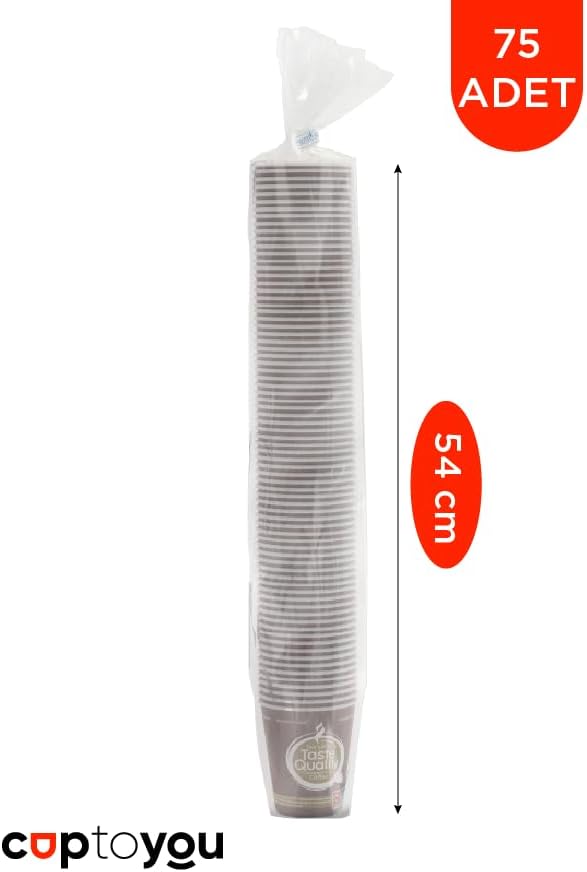 Alternative view of 75 adet tek kullanımlık karton bardak, kağıt dondurma bardakları, kahve bardakları, çay, sıcak ve soğuk içecekler, parti bardakları, "Taste " 8 oz (250 ml)