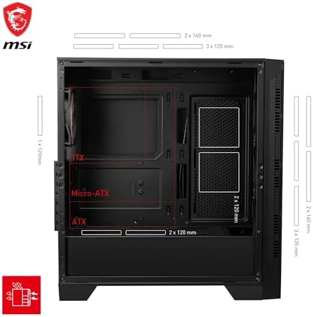 MSI MAG FORGE 320R AIRFLOW Temperli Cam 4x120mm ARGB Fan ATX Gaming Bilgisayar Kasası