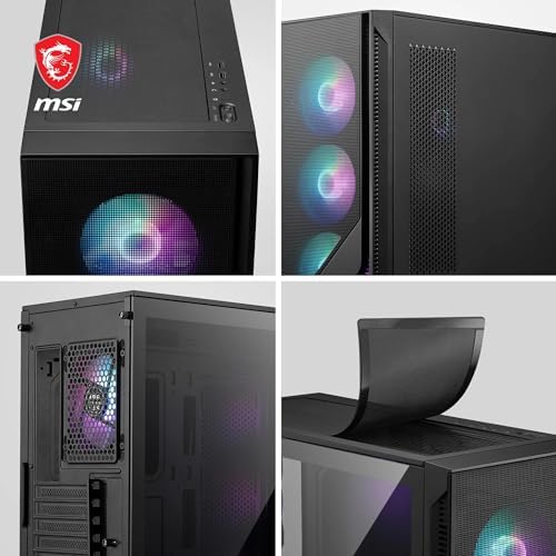 Alternative view of MSI MAG FORGE 320R AIRFLOW Temperli Cam 4x120mm ARGB Fan ATX Gaming Bilgisayar Kasası