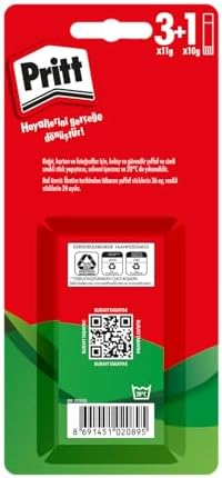Stick Yapıştırıcı, 3+1 Pembe, Güvenli ve Çocuk Dostu El işi Yapıştırıcısı, Hızlı ve Pratik Yapıştıran Okul ve Ofis Malzemesi, 3x11g+1x10g Stick Yapıştırıcı