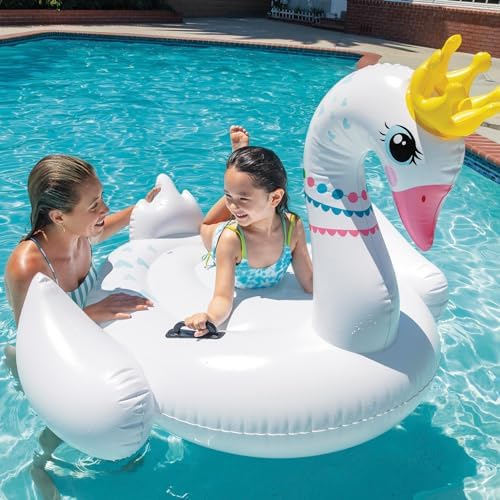 Majestic Swan Ride-On, şişirilmiş, Boyut: 1,42 m x 1,37 m x 99 cm (57562NP)