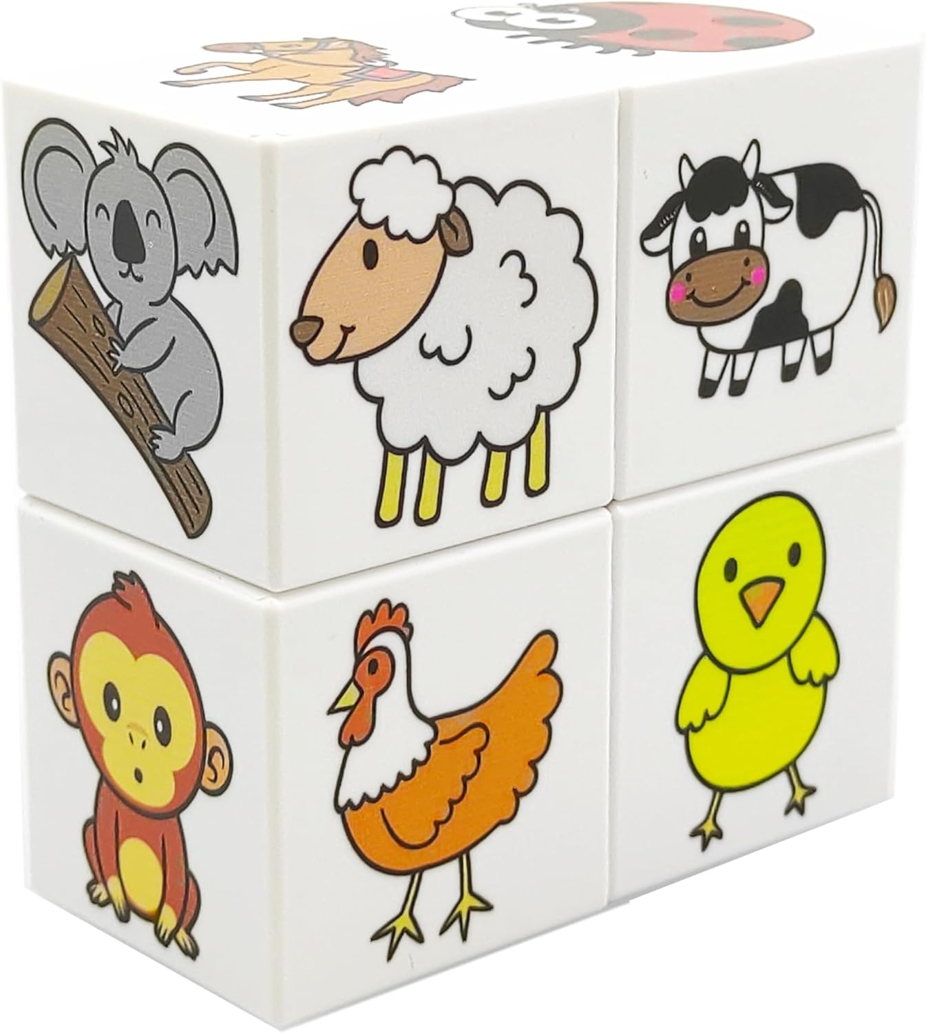 Alternative view of Ece'nin Mini Hayvanat Bahçesi, 24 Sevimli Hayvan Figürü - 1 yaş oyuncak - bebek oyuncakları - 4 Manyetik Küp/Blok