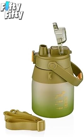 1000ml Askılı Tek Kapak Çift Kullanım Pipetli/Pipetsiz Kullanım Su Matarası